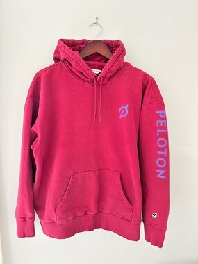 Peloton Berry Pink Logo Hoodie SZ Large